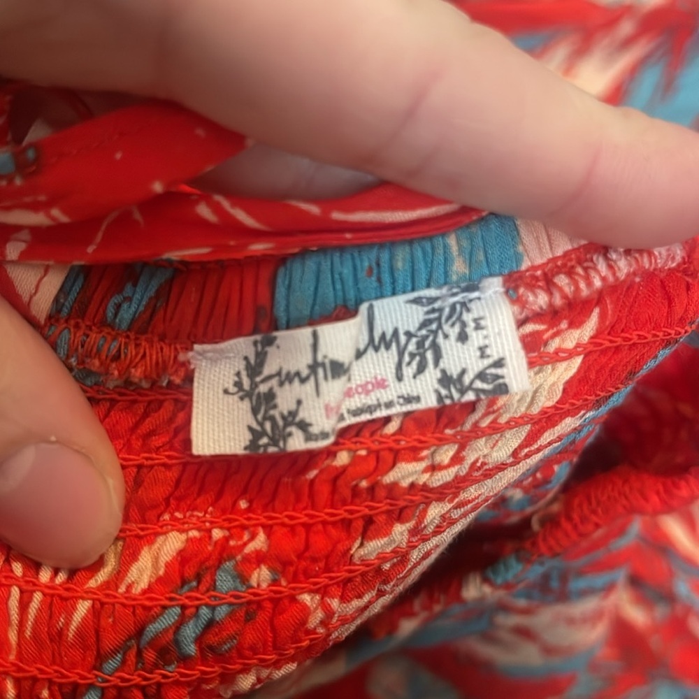Free People Red Tropical Print Maxi Dress with Blue Accents - Picture 8 of 9